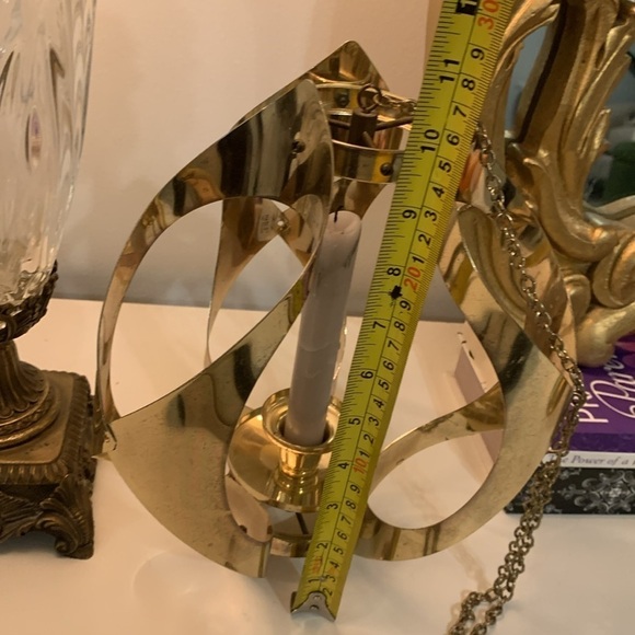 Vtg Mid Century Modern Mascot Hanging Chain Candle Holder Light Fixture 1960s - Picture 10 of 16